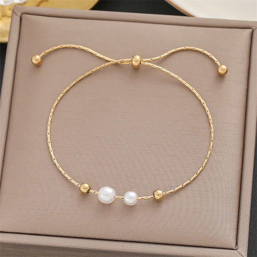 Pulseira Ajustável Perolada
