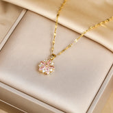 Colar Rosa Delicada Cristal